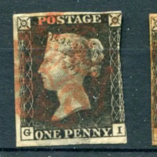 1840 1d blacks x 3 all with red Maltese Cross ...