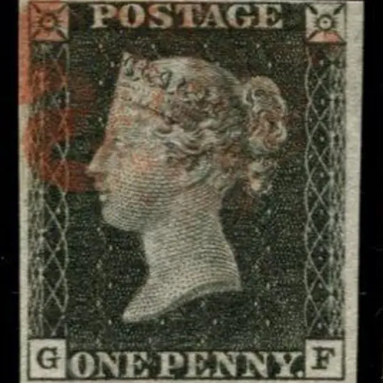 1840 1d grey-black (worn plate) with indistinct ...