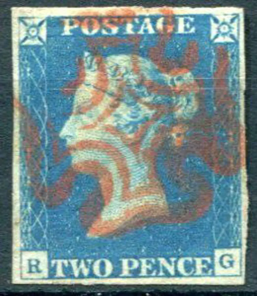 1840 2d pale blue with superb red Maltese Cross ... Image 1++