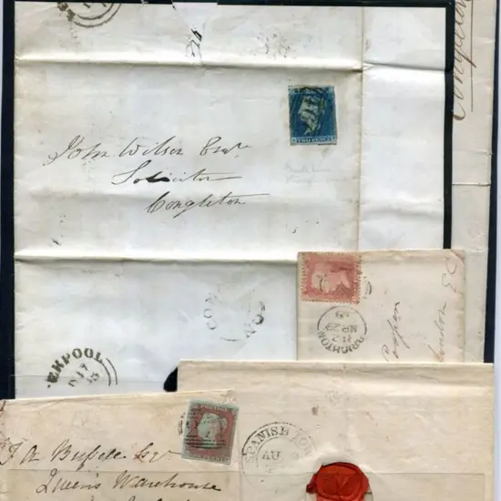 1845 (9th & 17th May) 2 covers (one mourning) ...