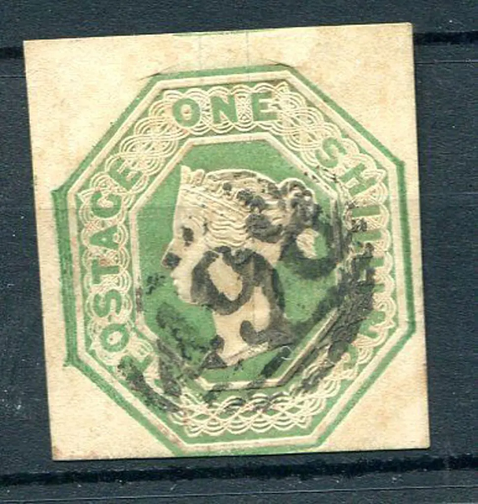 1847/54 1/- pale green embossed good to fine used ... Image 1++
