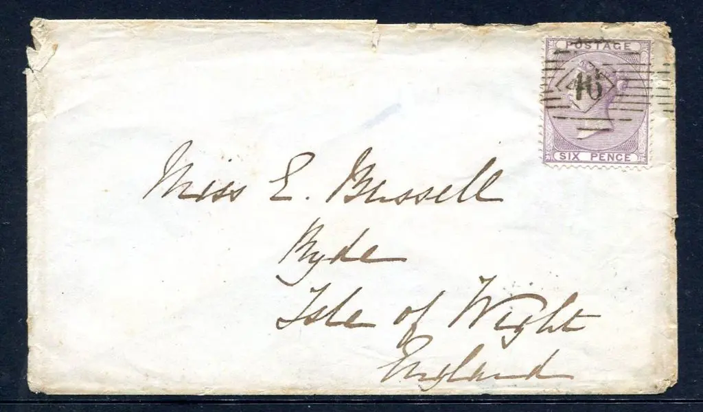 1855/57 6d pale lilac (damaged corner) on 1858 env ... Image 1++