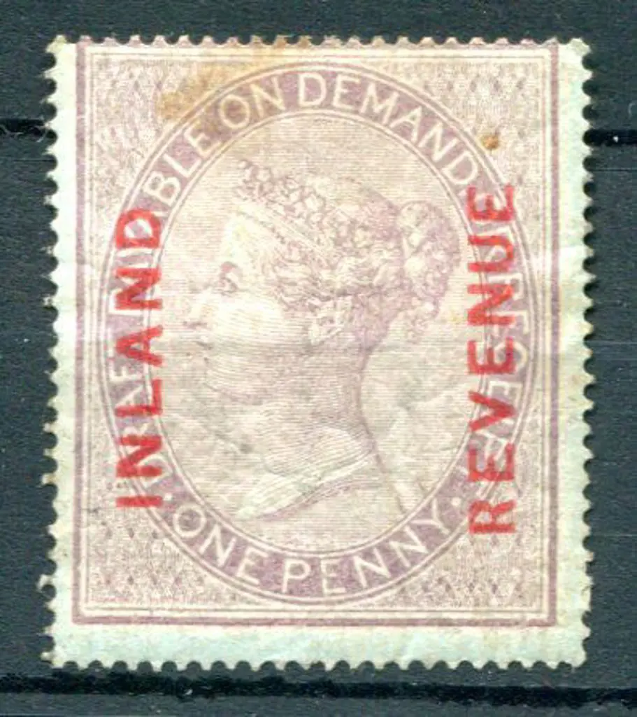 1860 1d dull lilac on blue Postal Fiscal with ... Image 1++