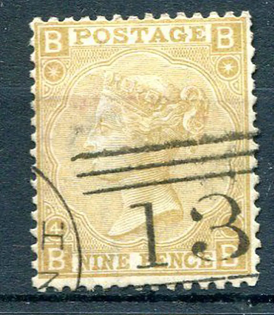 1867/90 9d straw QV. Fine used with partial duplex ... Image 1++