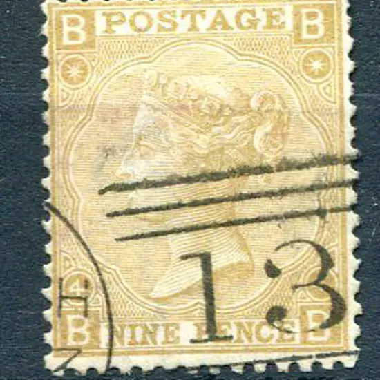 1867/90 9d straw QV. Fine used with partial duplex ...
