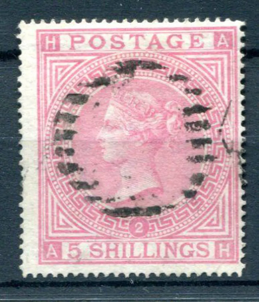 1867/83 5/- pale rose QV, plate 2 with Maltese ... Image 1++