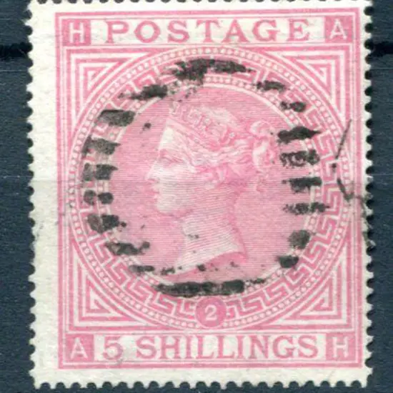 1867/83 5/- pale rose QV, plate 2 with Maltese ...