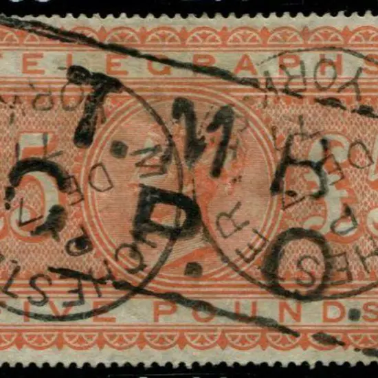 1876 £5 orange Telegraphs with two crisp 1877 ...