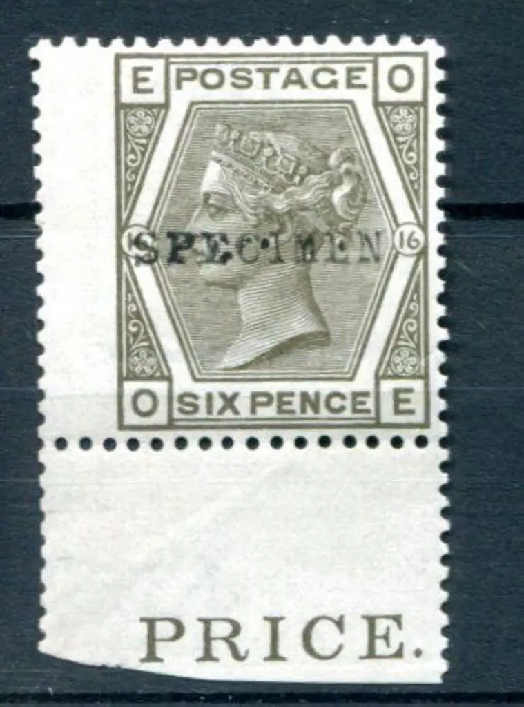 1880/83 6d grey, plate 16 with 14.75mm "SPECIMEN" ... Image 1++