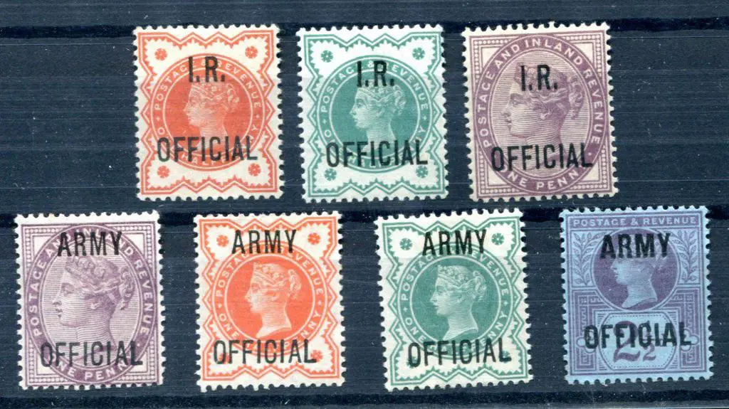 1882/1901 QV Officials incl ½d vermilion, ½d blue ... Image 1++