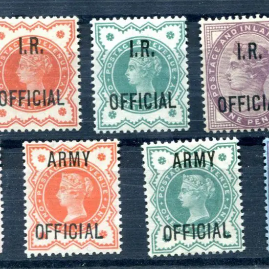 1882/1901 QV Officials incl ½d vermilion, ½d blue ...