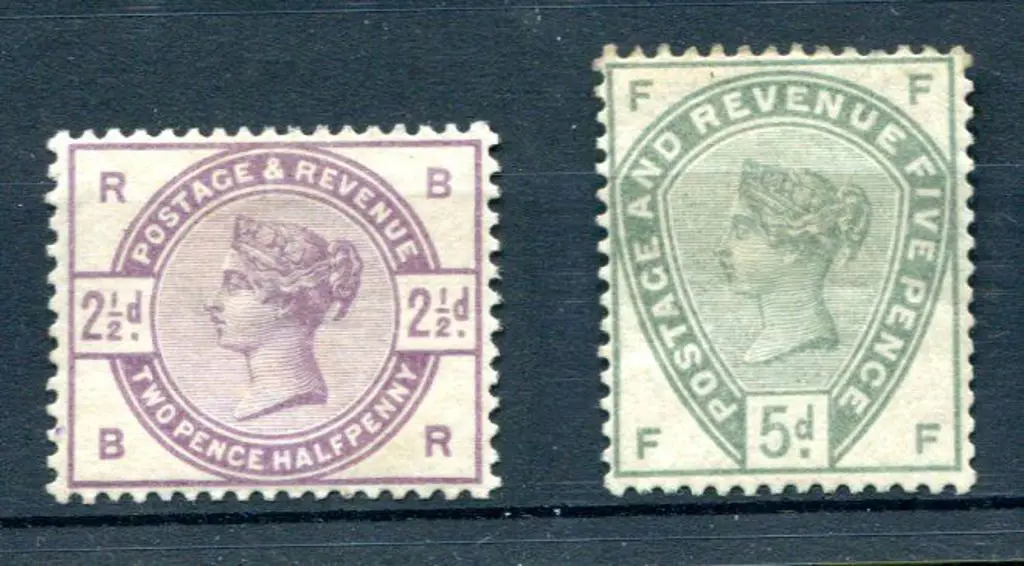 1883 2½d lilac MLH (cat. £95) & 5d dull green MLH ... Image 1++