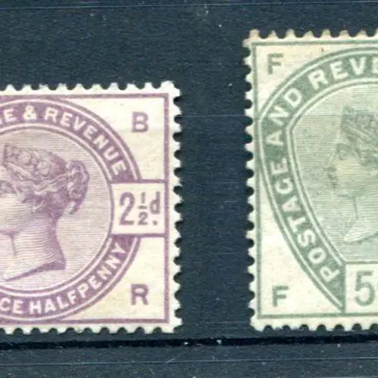1883 2½d lilac MLH (cat. £95) & 5d dull green MLH ...