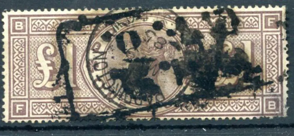 1884 £1 brown lilac, Three Imperial Crowns wmk, ... Image 1++