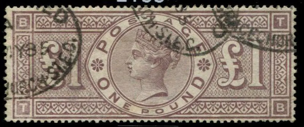 1884 £1 brown lilac QV with 3 Imperial Crowns wmk. ... Image 1++