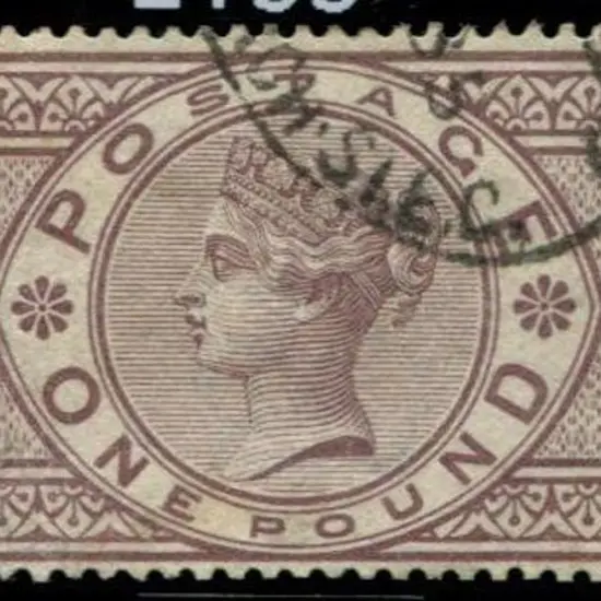 1884 £1 brown lilac QV with 3 Imperial Crowns wmk. ...