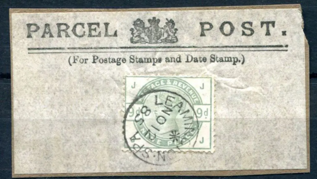 1883/84 9d dull green QV on "Parcel Post" label on ... Image 1++
