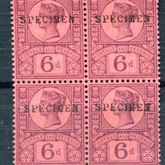 1887/90 6d purple on rose red Jubilee block of 4 ...