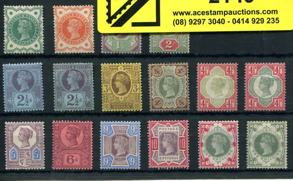 1887 Jubilee set to both 1/- plus extra shades of ... Image 1++