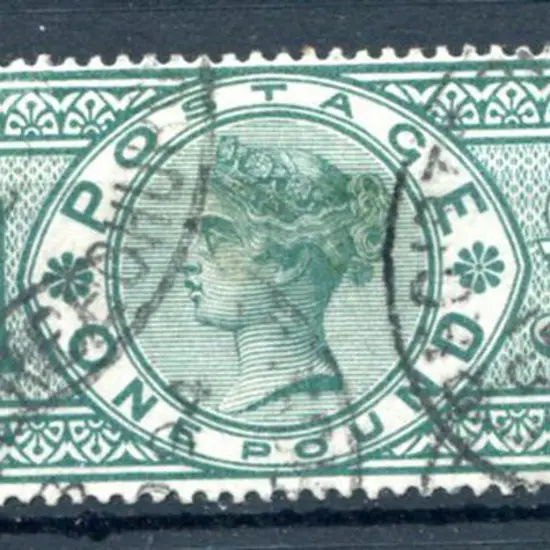 1891 £1 green QV fine used with 4 overlapping ...