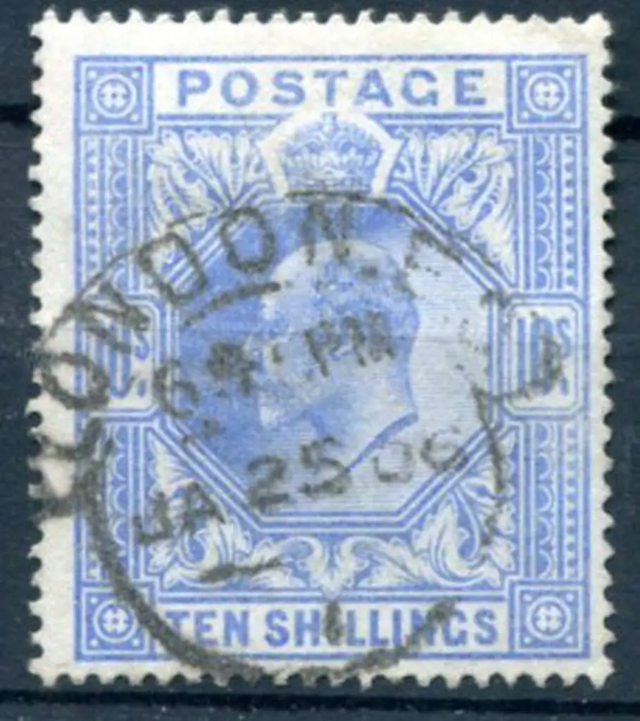 1902/03 10/- ultramarine KEVII good to fine used ... Image 1++