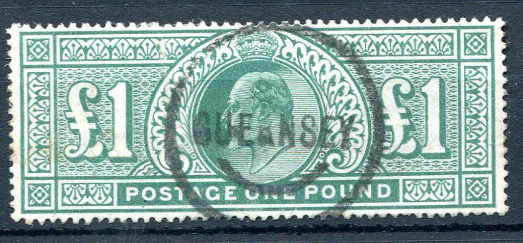 1902/10 £1 dull blue green KEVII with centrally ... Image 1++