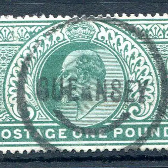 1902/10 £1 dull blue green KEVII with centrally ...