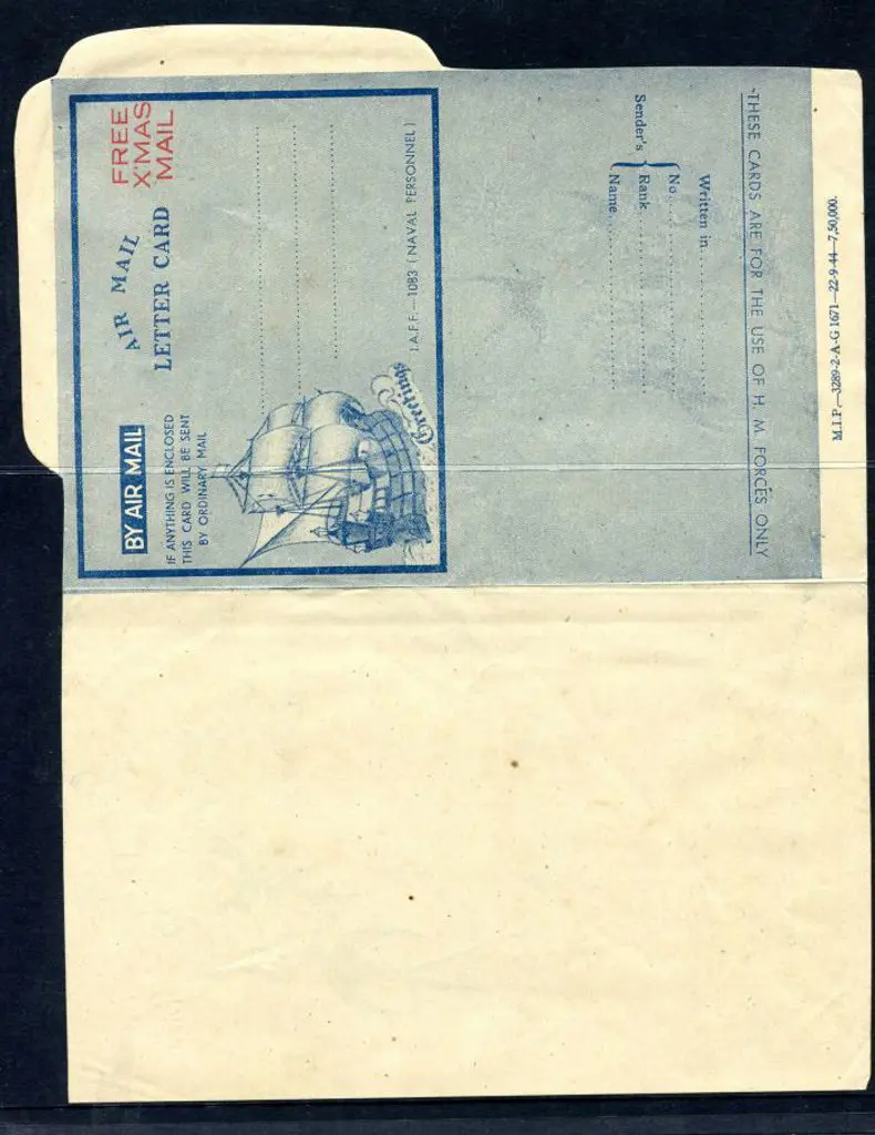 1944 (22nd Sept) WWII Navy "Air Mail Letter Card" ... Image 1++