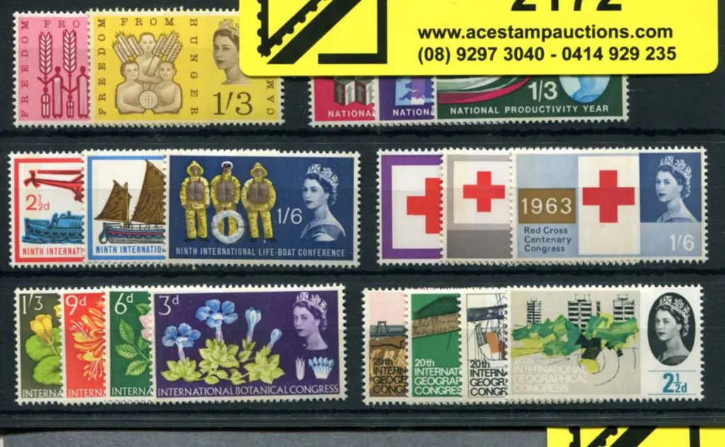 1963 Red Cross & Lifeboat sets of 3 Phosphors plus ... Image 1++