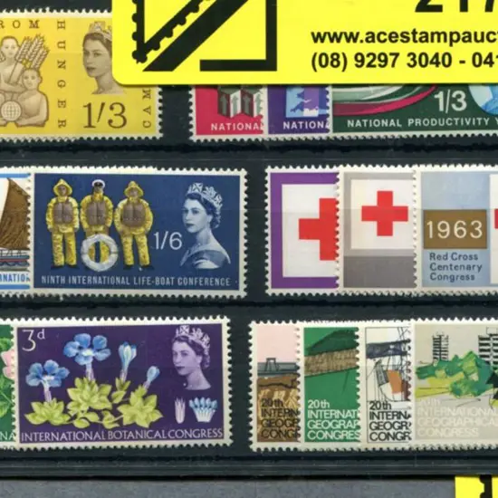 1963 Red Cross & Lifeboat sets of 3 Phosphors plus ...