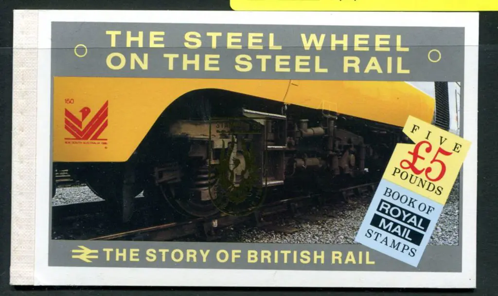 1986 £5 British Rail Prestige booklet overprinted ... Image 1++