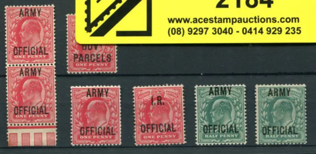 1902/04 ½d green & 1d scarlet KEVII ovptd "Army ... Image 1++