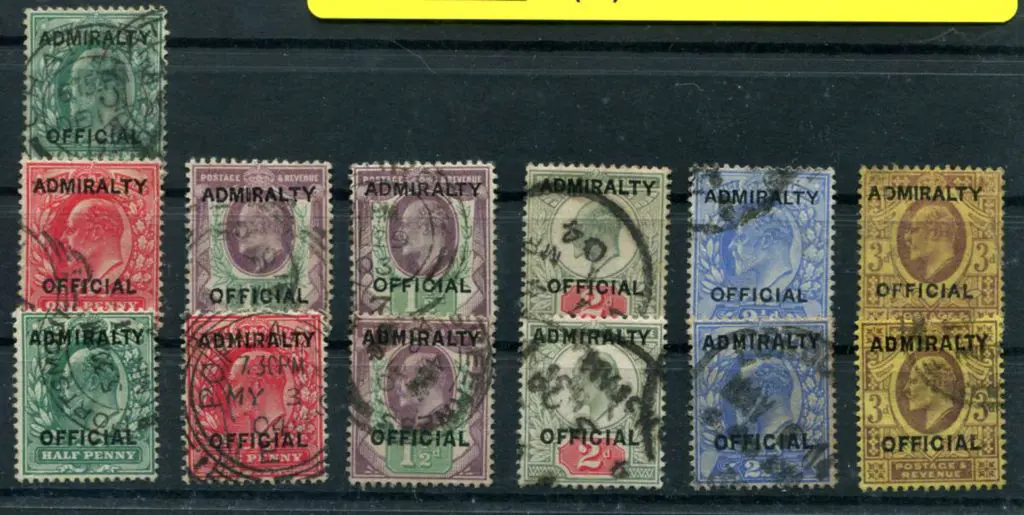 Admiralty Official ovpts on 1903 & 1903/04 KEVII ... Image 1++