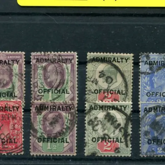 Admiralty Official ovpts on 1903 & 1903/04 KEVII ...