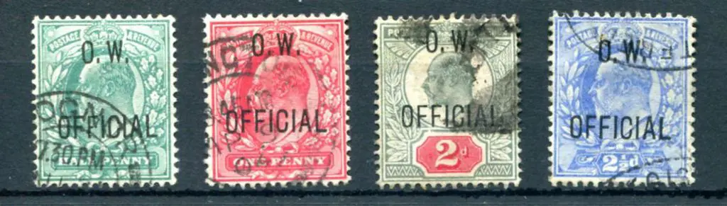 O.W. Official ovpts on 1902/03 KEVII ½d, 1d, 2d & ... Image 1++