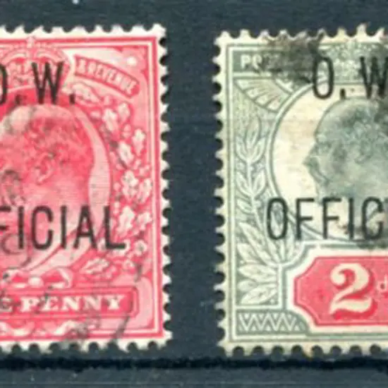 O.W. Official ovpts on 1902/03 KEVII ½d, 1d, 2d & ...