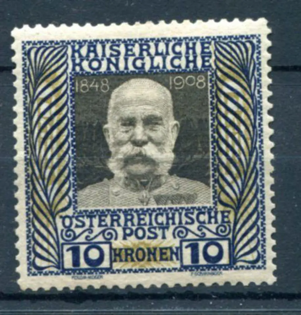 Austria 1908/13 10k Accession Anniv. Fine MLH. SG ... Image 1++