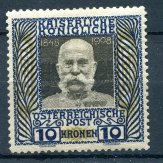 Austria 1908/13 10k Accession Anniv. Fine MLH. SG ...