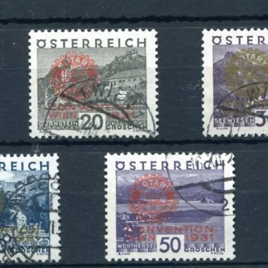 Austria 1931 Rotarian Congress ovpts. F/U set of ...