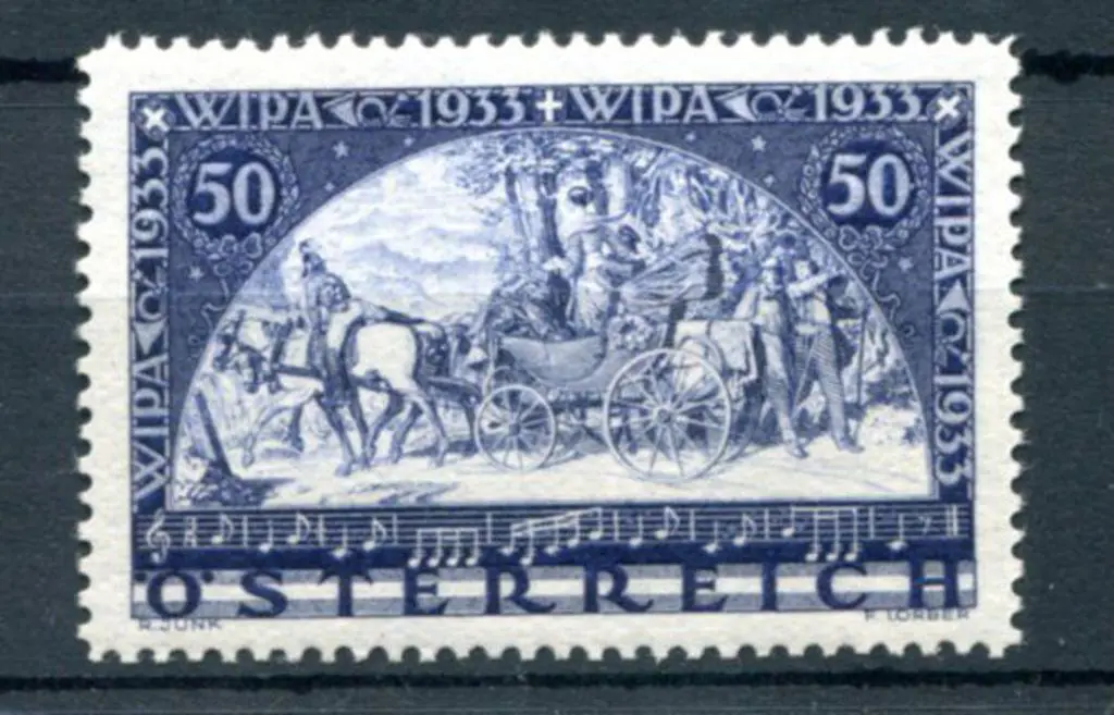 Austria 1933 50g ultramarine WIPA on ordinary ... Image 1++