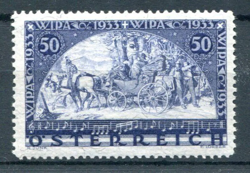 Austria 1933 50g ultramarine WIPA on granite ... Image 1++