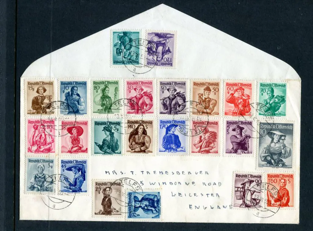 Austria 1950 (13th June) cover to England bearing ... Image 1++