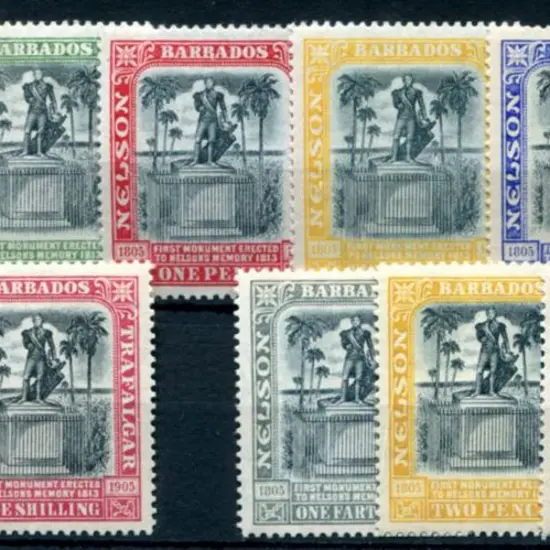Barbados 1906/07 Nelson Cent. Sets fine MLH. SG ...