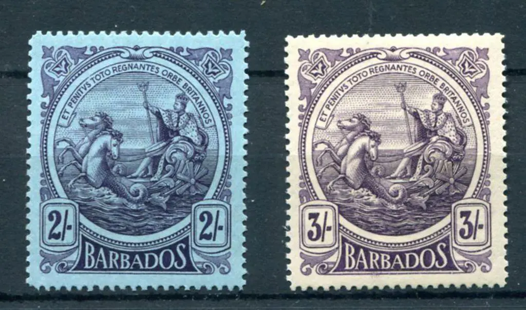 Barbados 1916/19 2/- & 3/- Badge of the Colony. ... Image 1++