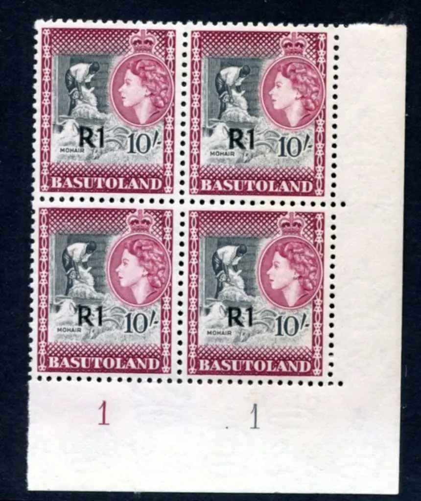 Basutoland 1961 1r on 10/- surcharge type III in ... Image 1++