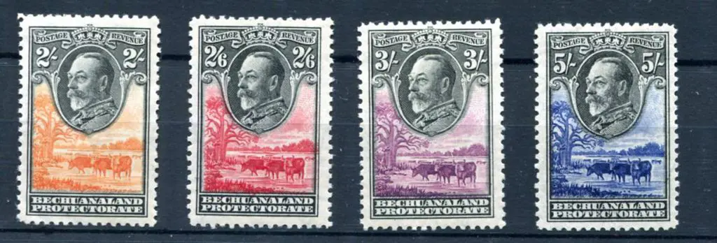 Bechuanaland 1932 2/-, 2/6d, 3/- & 5/- KGV. MLH ... Image 1++