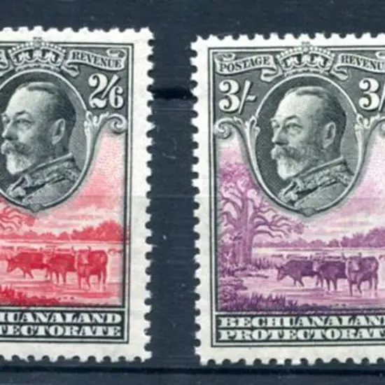 Bechuanaland 1932 2/-, 2/6d, 3/- & 5/- KGV. MLH ...