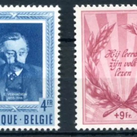 Belgium 1952 4f & 8f Cultural Fund in new colours ...