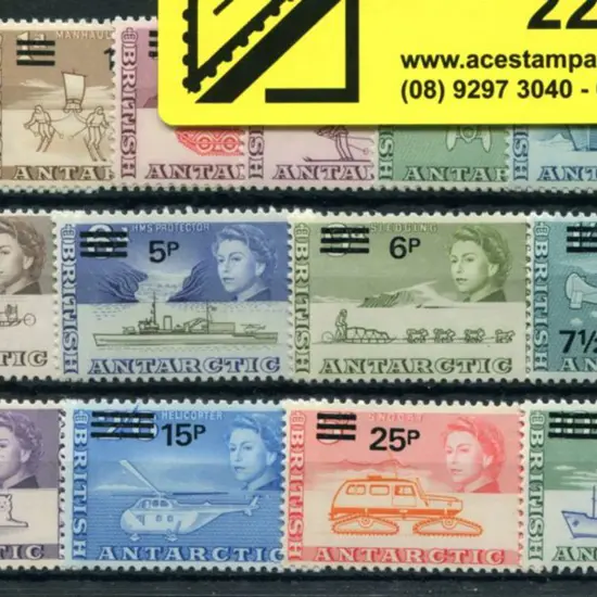 British Antarctic 1971 QEII surcharges to 50p on ...