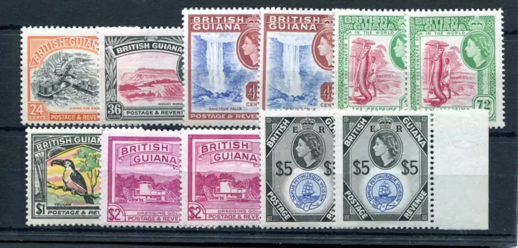 British Guiana 1954/63 24c to $5 Pictorials from ... Image 1++